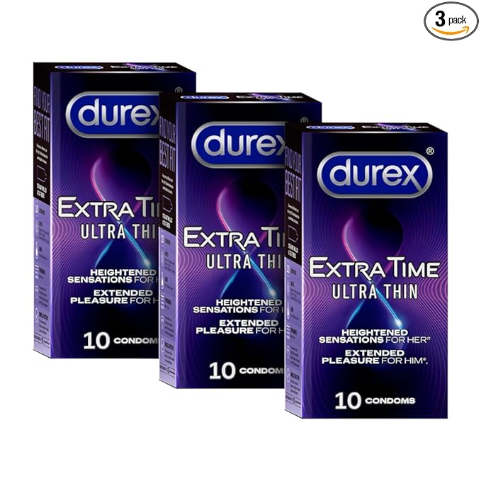 Durex Extra Time Ultra Thin Condom 10 Count (Pack Of 3)