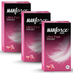 Manforce Ultra Feel Bubblegum Flavoured Condoms For Men|30 Pcs | Ultra Thin| India’s No. 1* Condom