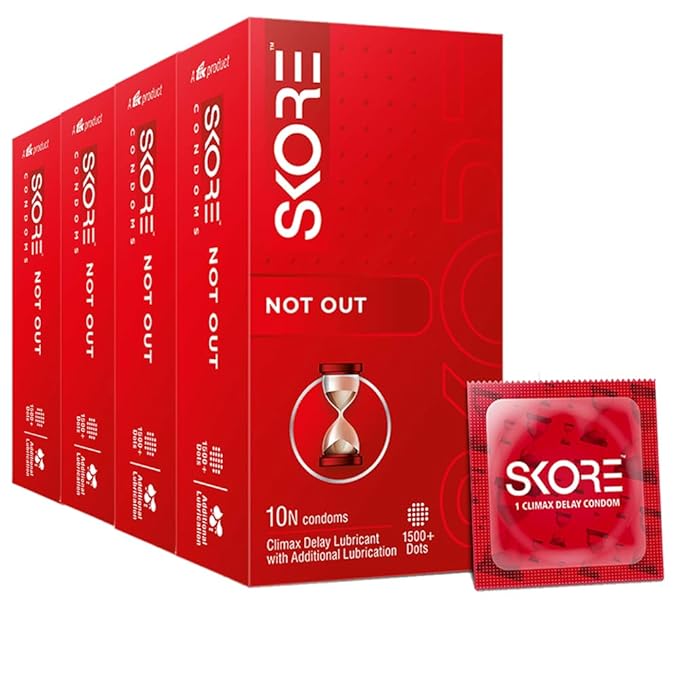 Skore Notout Climax Delay Condoms - 10 Count, 4 Piece