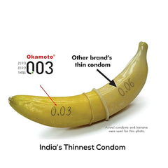 Okamoto Condom | Thinnest Premium Japanese Condoms 0.03 Mm Thin | 003 Platinum (Pack Of 1)