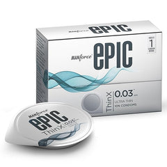 Manforce Epic Thinx Ultra Thin Condoms For Men - 10 Count| 0.03mm| Vegan| No Harsh Chemicals