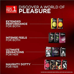 Manforce Xotic Strawberry Flavoured Condoms For Men | 10 Pcs | Extra Dotted & Lubricated Latex