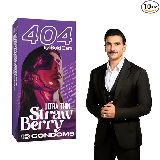 Bold Care 404 Super Ultra Thin Strawberry Flavored Condoms For Men 60 Microns 10 Units (Pack Of 1)