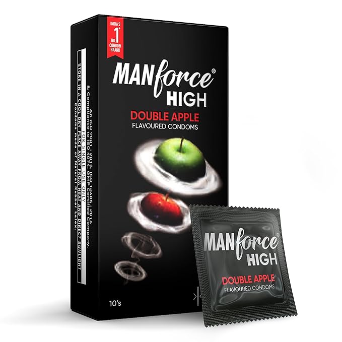 Manforce High Double Apple Flavoured Condoms For Men | 10 Pcs | Ultra Thin| India’s No. 1* Condom