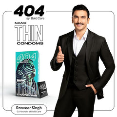 Bold Care 404 Super Nano Thin Condoms For Men - 50 Microns - Intense Fit - 10 Units (Pack Of 3)