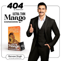 Bold Care 404 Super Ultra Thin Mango Flavored Condoms For Men - (Pack Of 3)