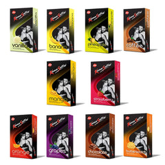 Kama Sutra Flavours Dotted Condoms - Pack of 10, 100 No's