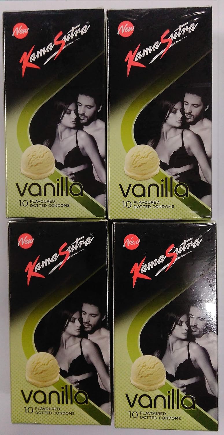 Kama Sutra Vanilla 10 Flavoured Dotted Condoms (Pack Of 4)