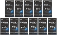 Manforce Xtra Pleasure Xtra Dotted Climax Delay Condoms, Unflavoured, 10 Pcs (Pack Of 11)