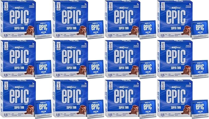 Manforce Epic Desire Super Thin For Men Silk Chocolate Flavour Condom (3 Sheets) X Pack Of 12