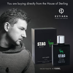 ESTIARA STAG BLACK EAU DE TOILETTE FOR MEN 100ML 3.4 FL.OZ.